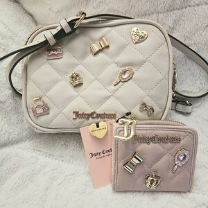 Juicy Couture Cream Crossbody Bag with Gold Accents